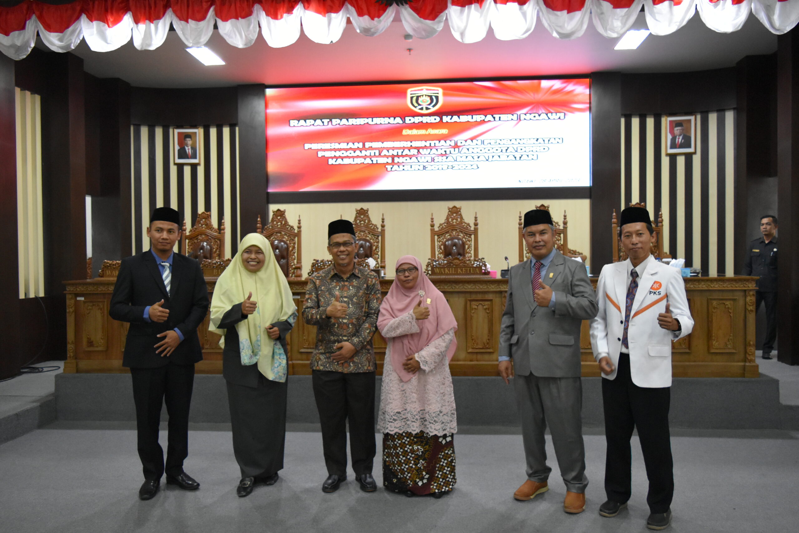 PERESMIAN PEMBERHENTIAN DAN PENGANGKATAN PENGGANTI ANTAR WAKTU (PAW) ANGGOTA DPRD KABUPATEN NGAWI SISA MASA JABATAN 2019 – 2024