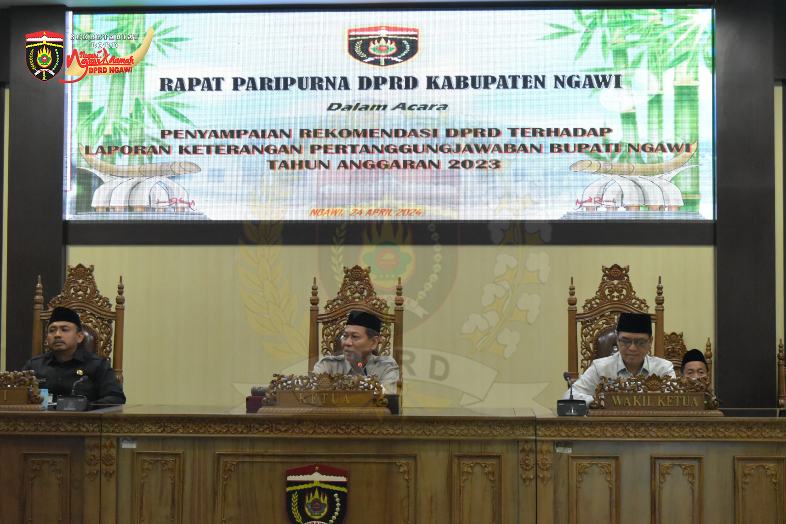 Rapat Paripurna Penyampaian Rekomendasi Terhadap LKPJ Bupati Ngawi TA 2023